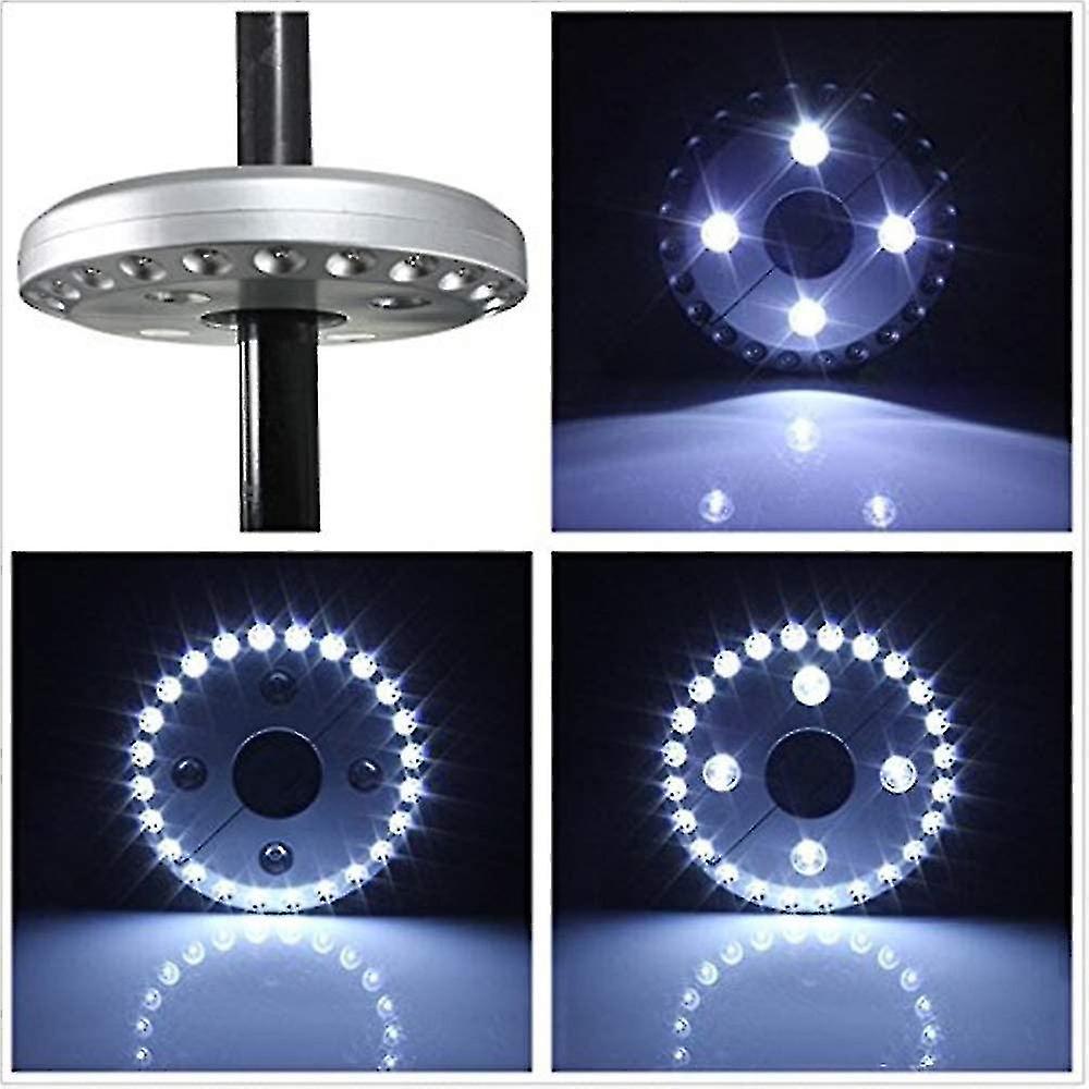 28 Led Wireless Parasol Lights For  Outdoor Activities Silver