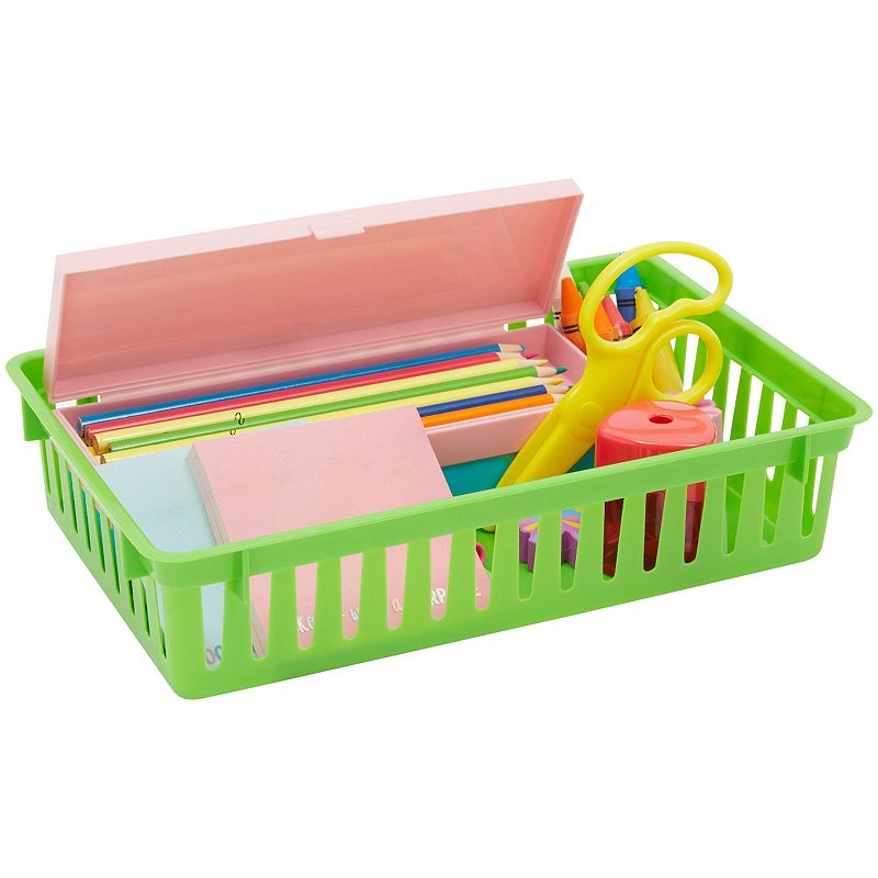 Classroom Storage Bins Baskets， Small Plastic Organizer (10.25 x 6.5 In， 8 Pack)