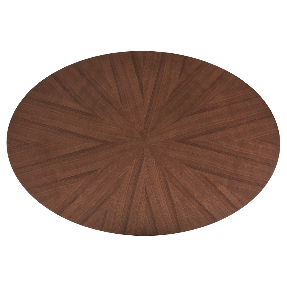 Rondo Walnut Finish Oval Dining Table by iNSPIRE Q Modern