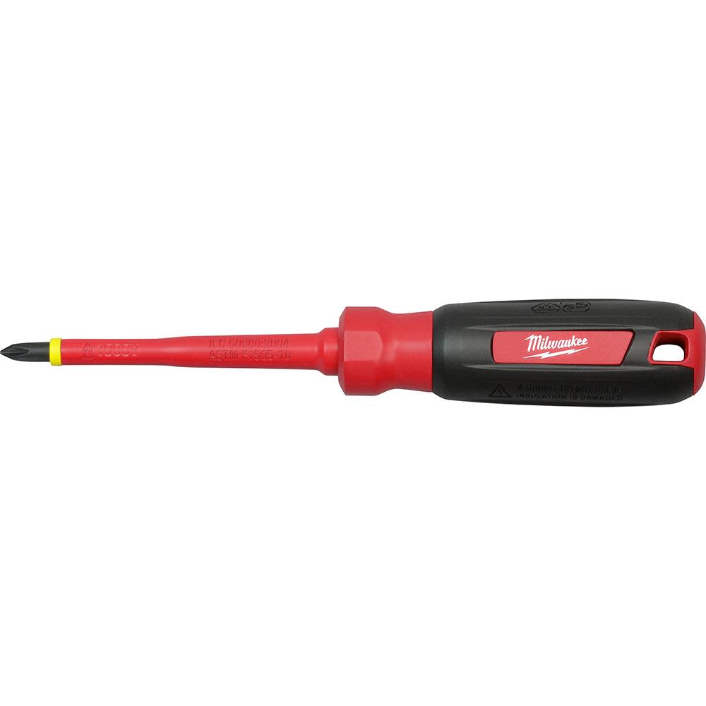 Milwaukee #2 Phillips - 4 in. 1000 V Insulated Screwdriver 48-22-2212 from Milwaukee