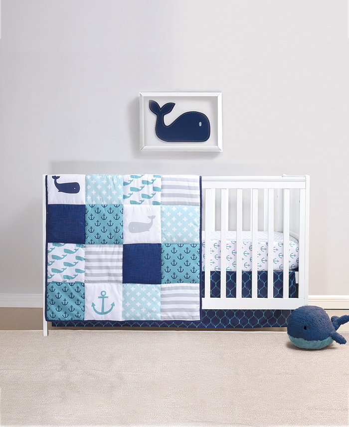 The Peanutshell PS Nautical 3-Piece Crib Bedding Set