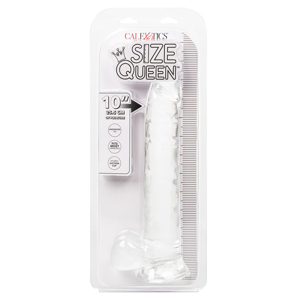 Size Queen 10 Inch Jelly Dildo in Clear