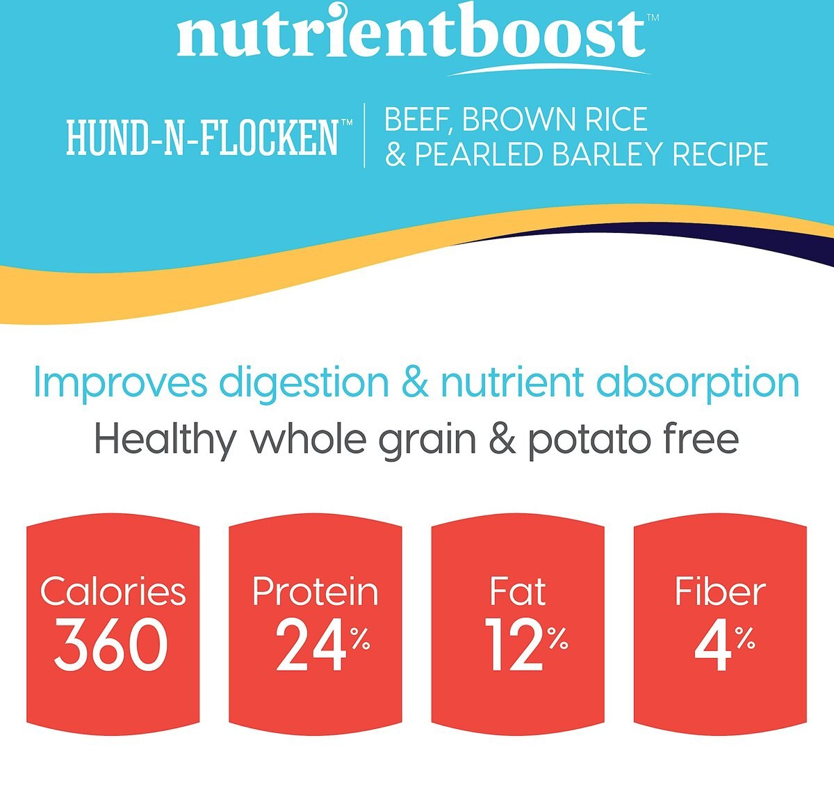 Solid Gold NutrientBoost Hund-N-Flocken Beef， Brown Rice and Pearled Barley Recipe Adult Dry Dog Food