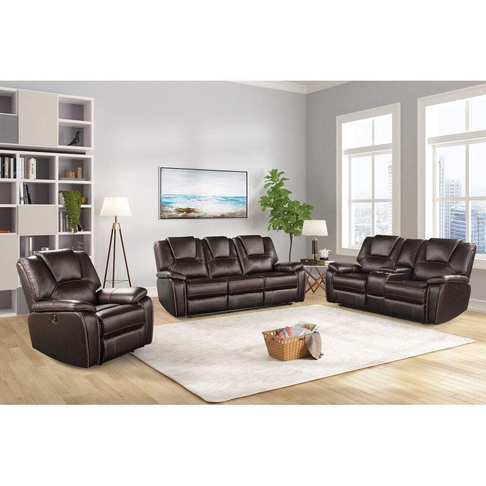 Hong Kong Transitional Style 2PC/3PC Power Reclining   USB Charger Port Sofa Made with Wood