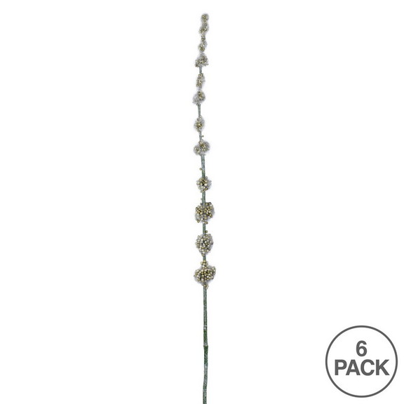 Vickerman 29.5 Green Pom Pom Spray 6/Pk