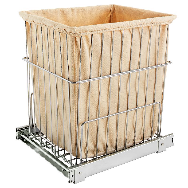 Rev-A-Shelf 20 Pull Out Wire Basket Clothes Hamper， Chrome， HPRV-1520 S CR