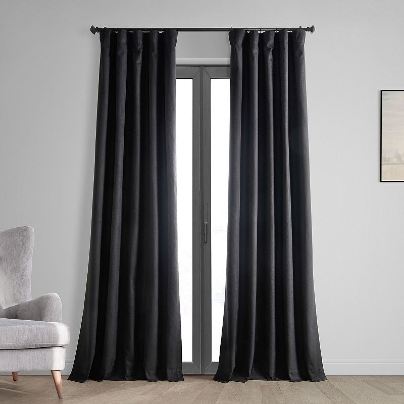 EFF Vintage Thermal Cross Linen Weave Max Blackout Window Curtain