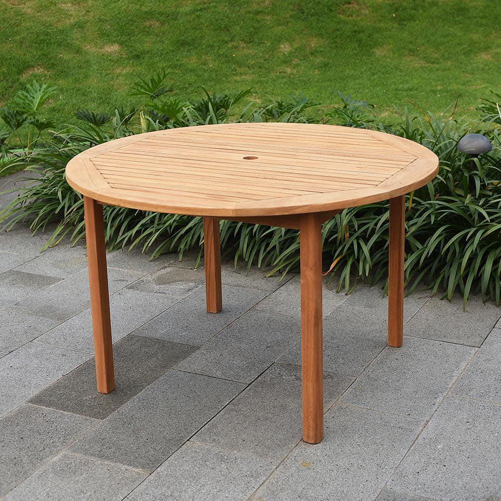 Cambridge Casual Heaton Natural Teak Round Outdoor Dining Table