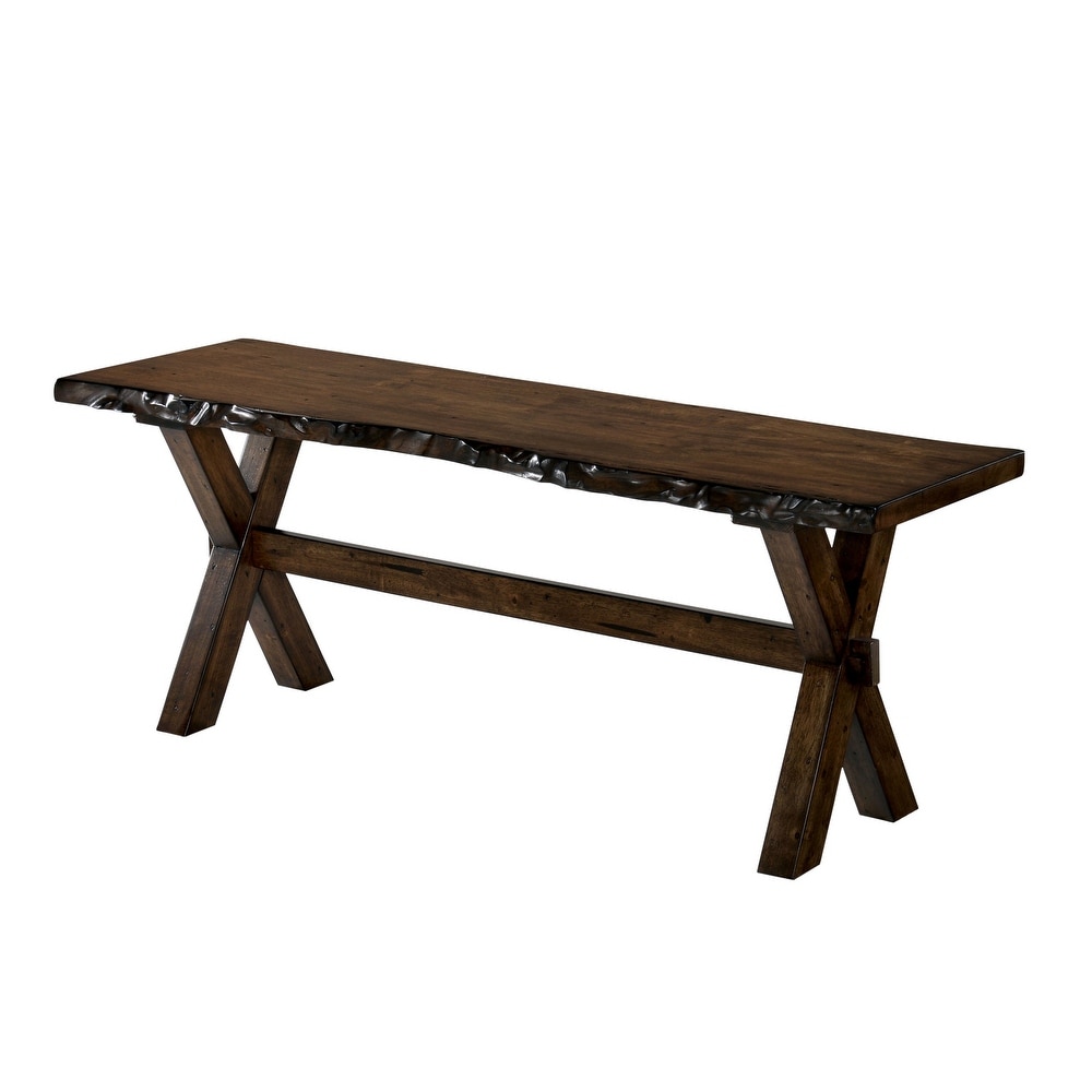 Carbon Loft Maddock Rustic 54 inch Live Edge Dining Bench