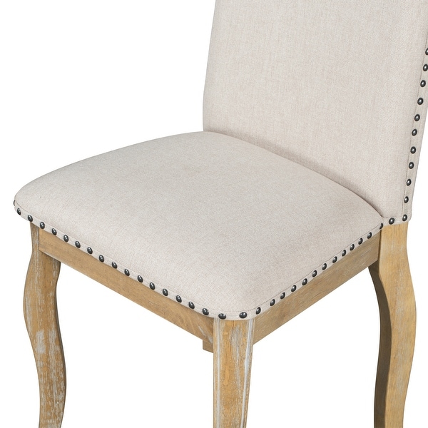 Set of 4 Dining chairs Wood with Nailhead