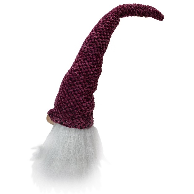 Purple Plum And White Gnome Head Christmas Tabletop Decor