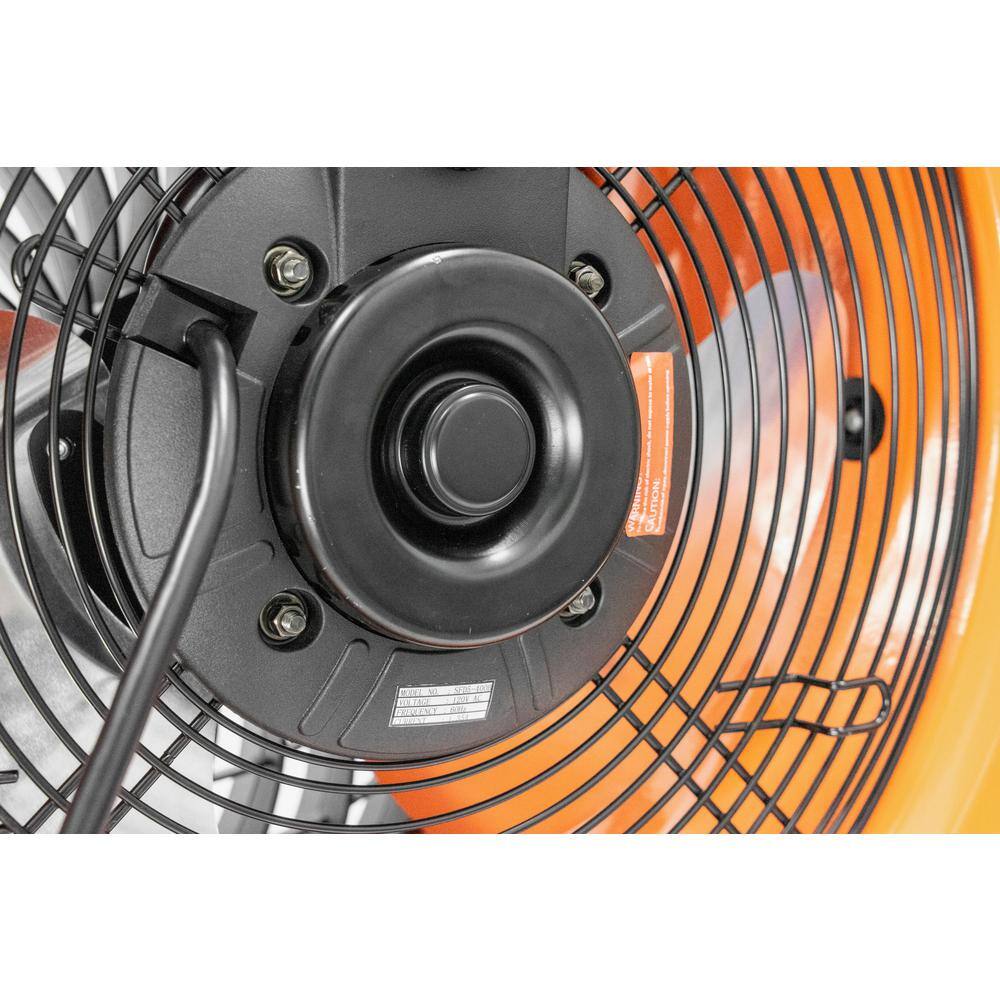 Commercial Electric 16 in. 3-Speed Floor Fan in Orange High Velocity Turbo SFD5-400B