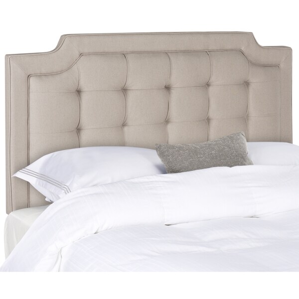 SAFAVIEH Saphire Taupe Upholstered Tufted Headboard (King) - - 11923945