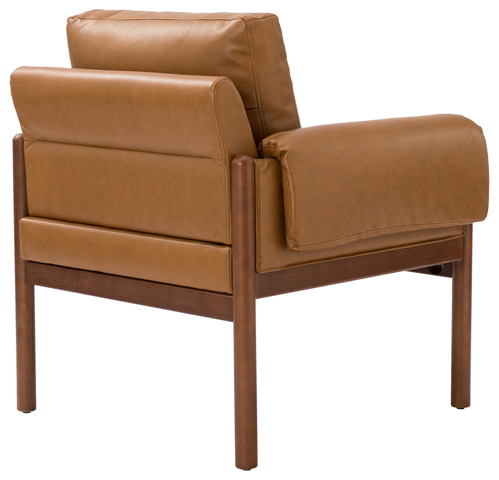 Contemporary Comfy Arm Chair Set With Solid Wood Legs   Midcentury   Armchairs And Accent Chairs   by Karat Home  Houzz