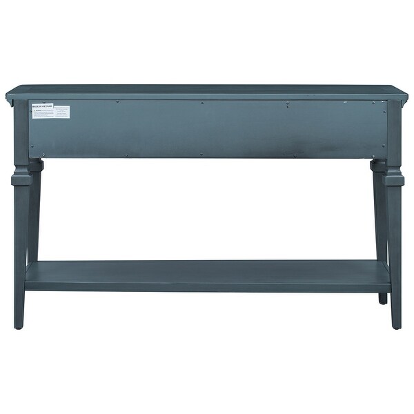 Classic Retro Style Console Table with 3 Drawers and Bottom Shelf