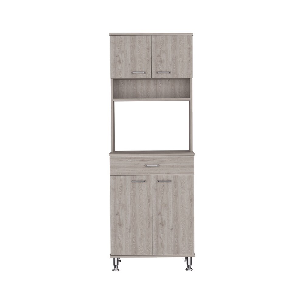 Pantry Piacenza Two Double Door Cabinet  Light Gray Finish High quality and durable