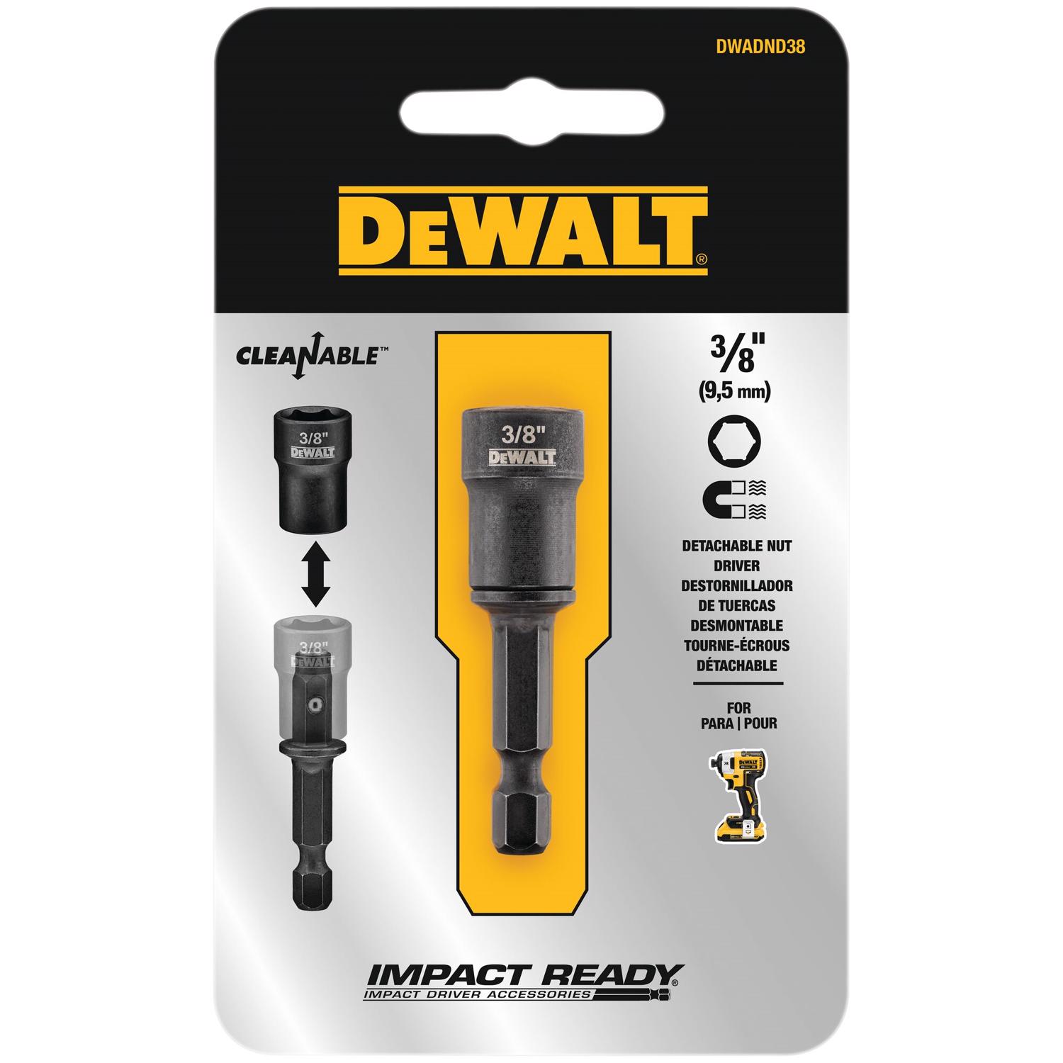 DW Impact Ready 3/8 in. X 2-9/16 in. L Black Oxide Nut Driver 1 pk