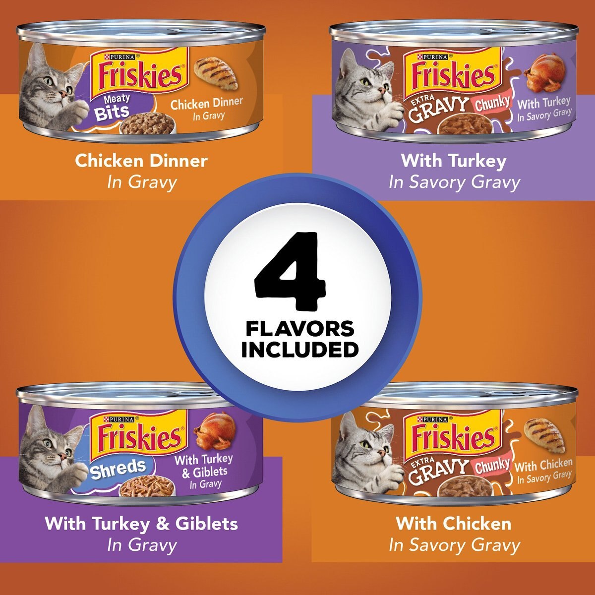 Friskies TurChicken Variety Pack Canned Cat Food