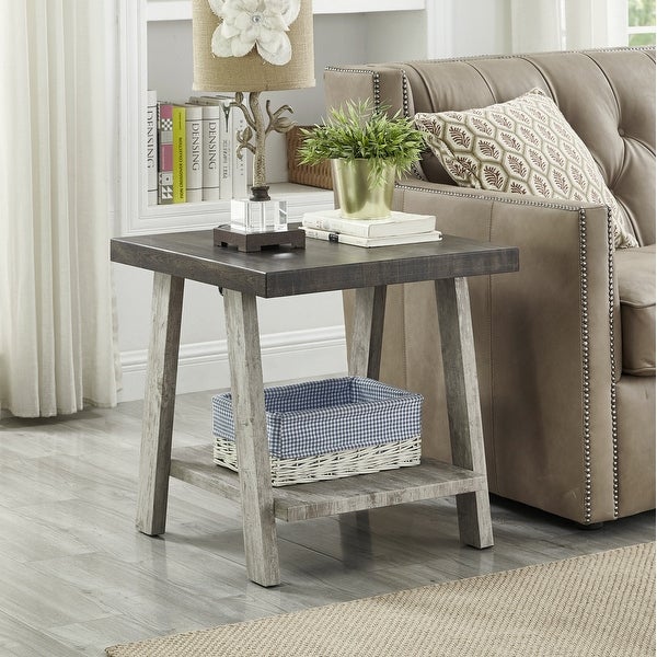 The Gray Barn Cedar Ridge Contemporary Replicated Wood Shelf End Table