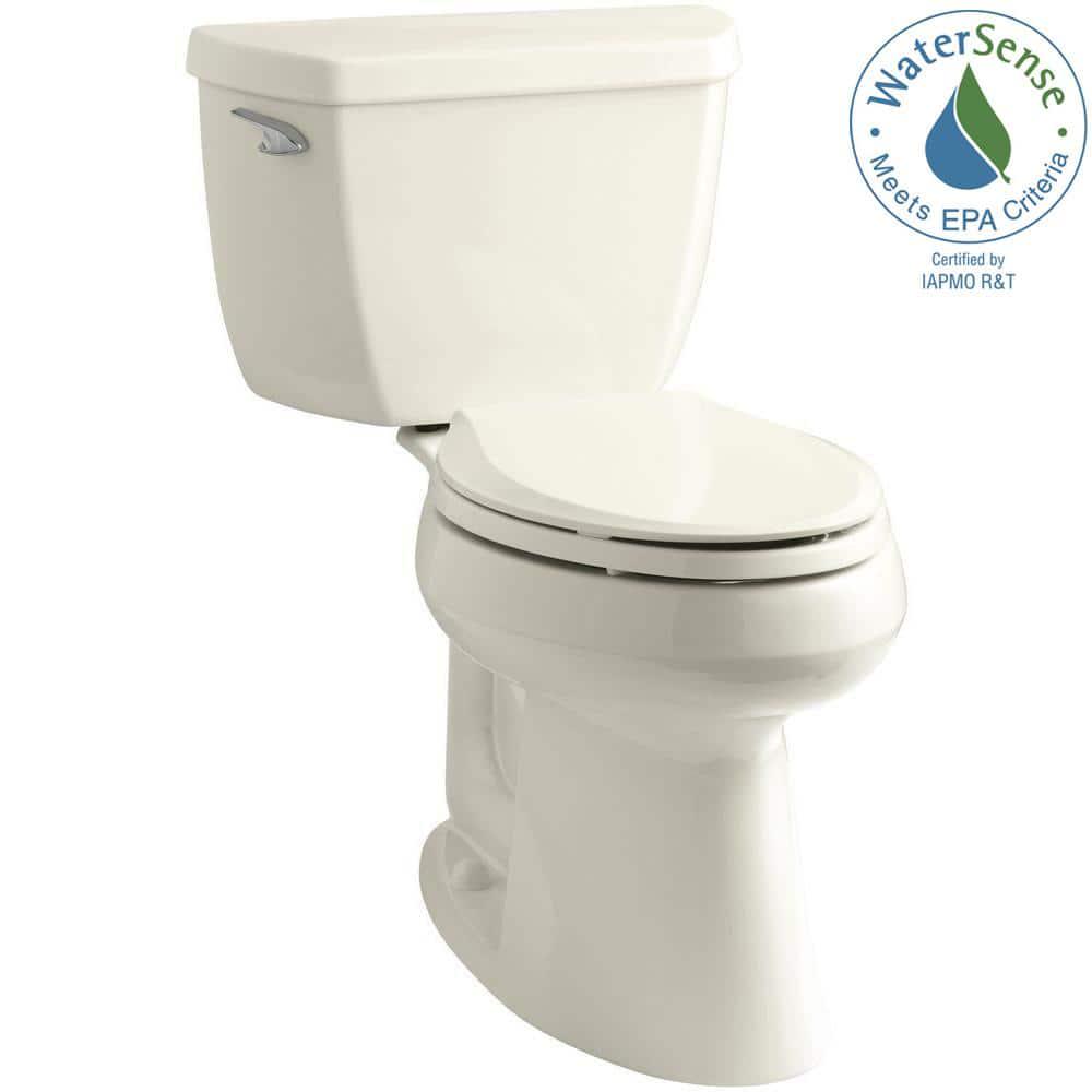 KOHLER Highline Classic Comfort Height 10 in RoughIn 2Piece 128 GPF Single Flush Elongated Toilet in Biscuit