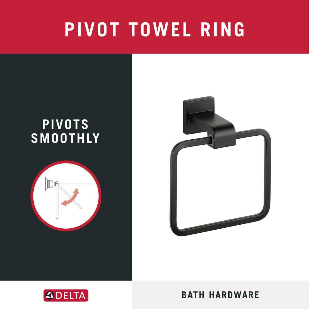 Delta Ara Towel Ring in Matte Black 77546-BL