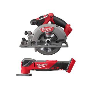 MW M18 FUEL 18V Lithium-Ion Brushless Cordless 6-12 in. Circular Saw with Oscillating Multi-Tool (Tool-Only) 2730-20-2836-20