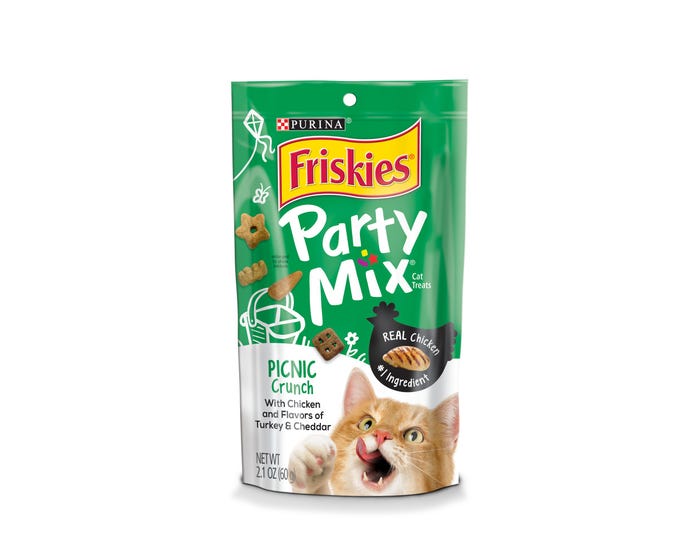 Purina Friskies Party Mix Picnic Crunch Adult Cat Treats - 2.1 oz. Pouch