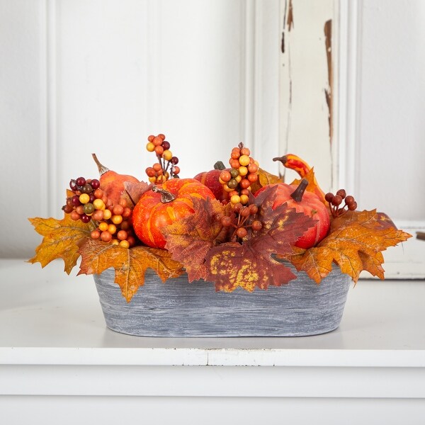 12 Fall Pumpkin and Berries Autumn Arrangement