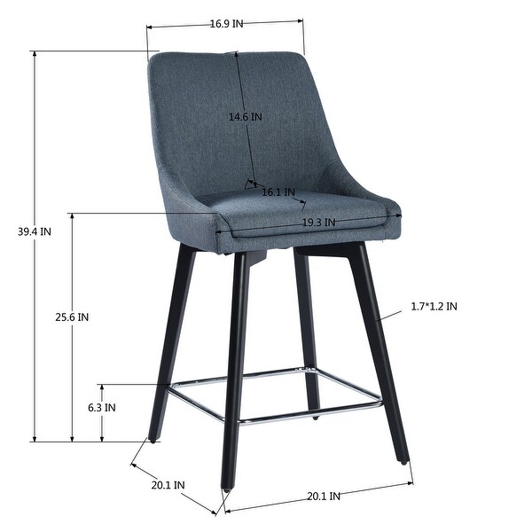 26 Counter Height Bar Stools with Back and Footrest for Counter Pub， Living Room， Kitchen， Upholstered