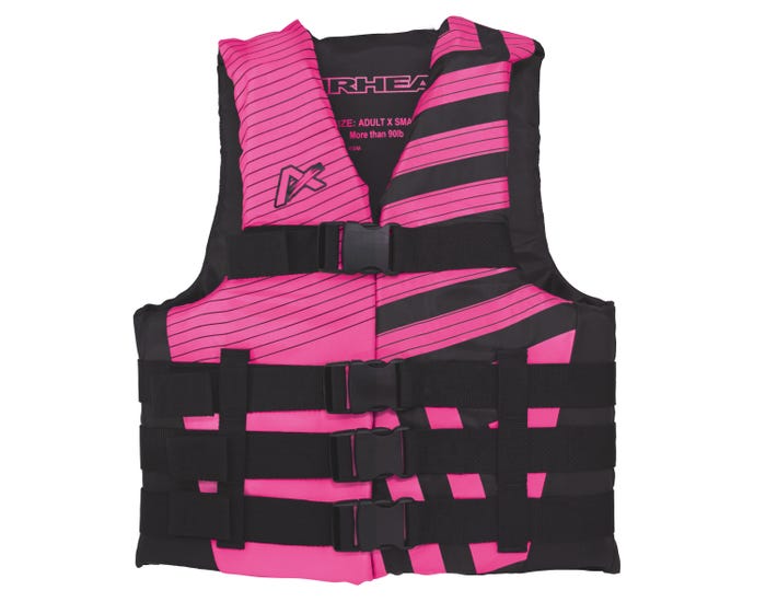 Airhead Womens TREND Life Vest， Black/Hot Pink， L/XL - 30081-05-A-BKHP-RK