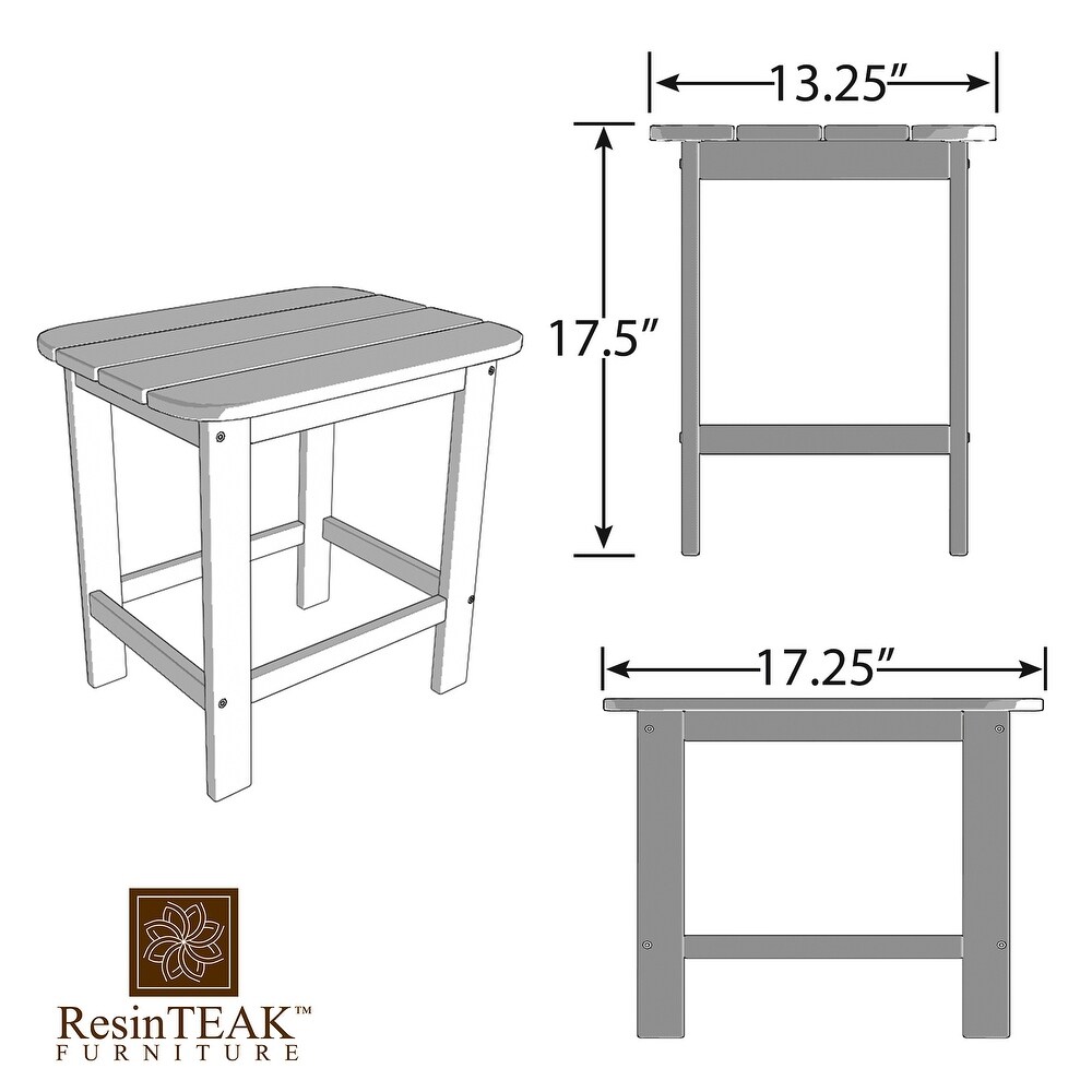 ResinTeak  Weather HDPE Recyclable Plastic Outdoor Side Table  Red