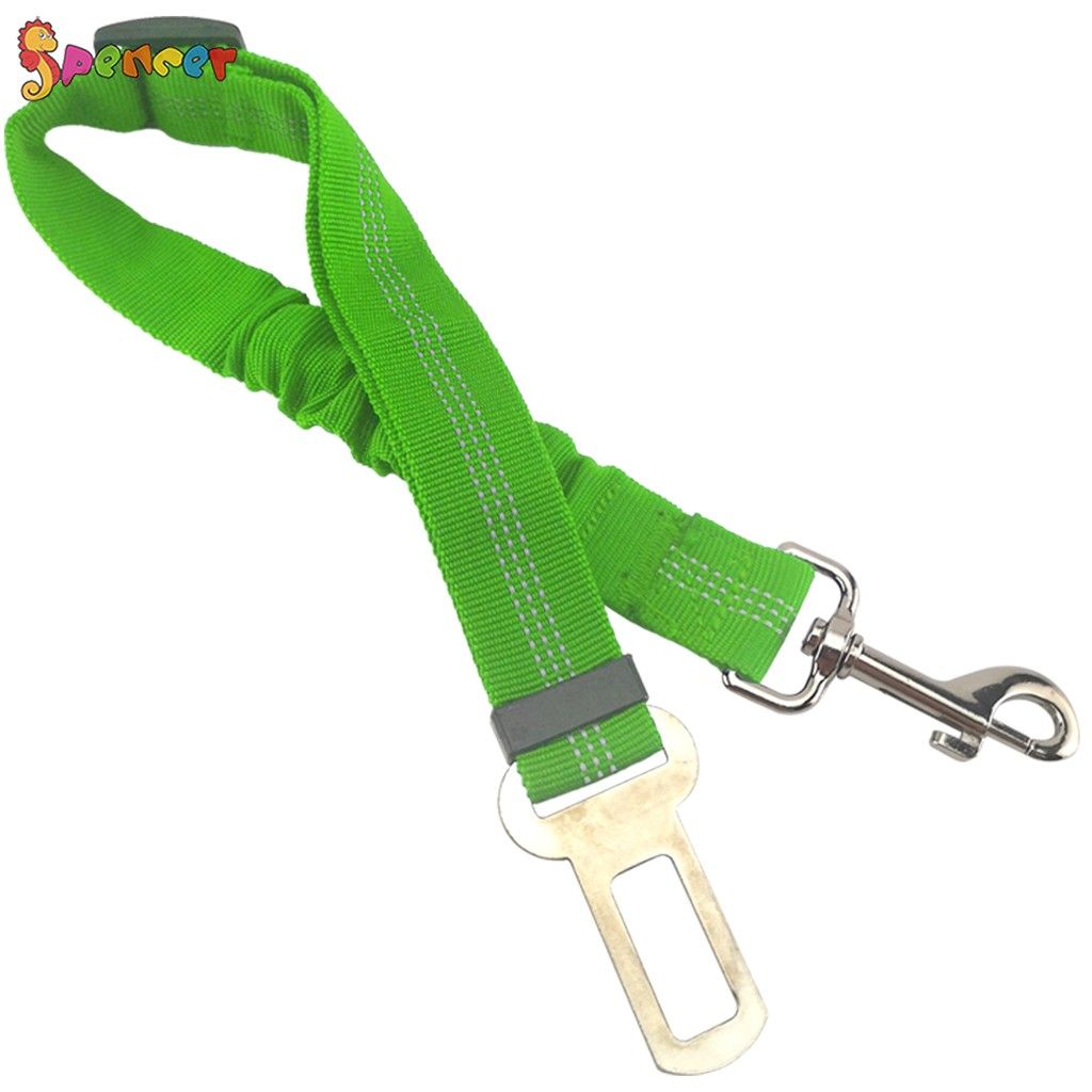 Spencer 2 Pack Adjustable Pet Dog Cat Car Seat Belt Strap Safety Leads Seatbelt Harness for All Vehicle (Green)