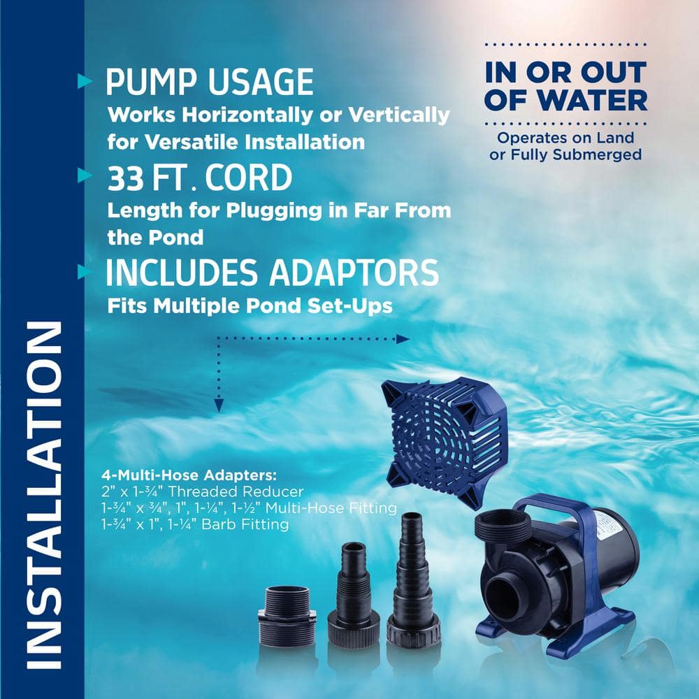 Alpine Corporation 8000 GPH Cyclone Pump for Ponds, Fountains, Waterfalls, and Water Circulation PAL8000