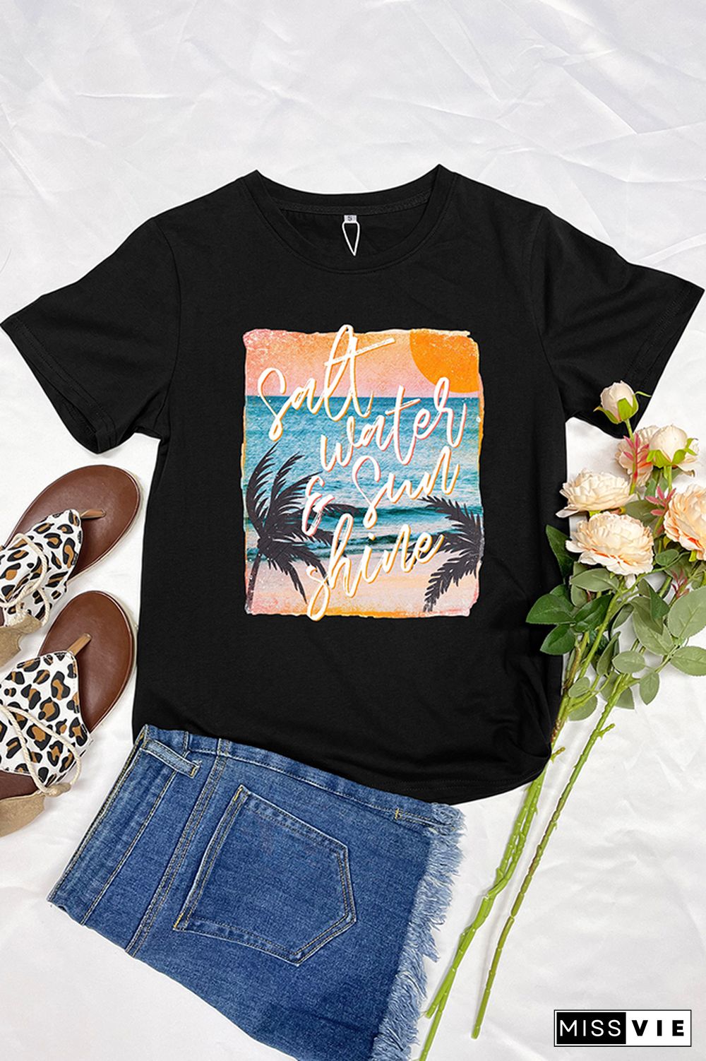 Salt Water & Sunshine Retro Graphic Tee Wholesale