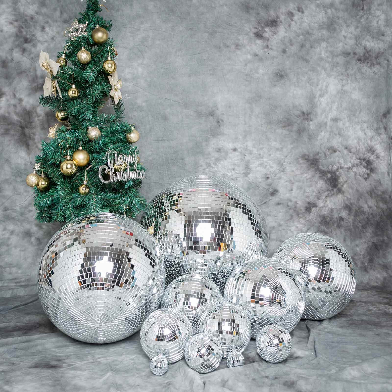 Large Silver Foam Disco Mirror Ball With Hanging Swivel Ring, Holiday Party Decor 20