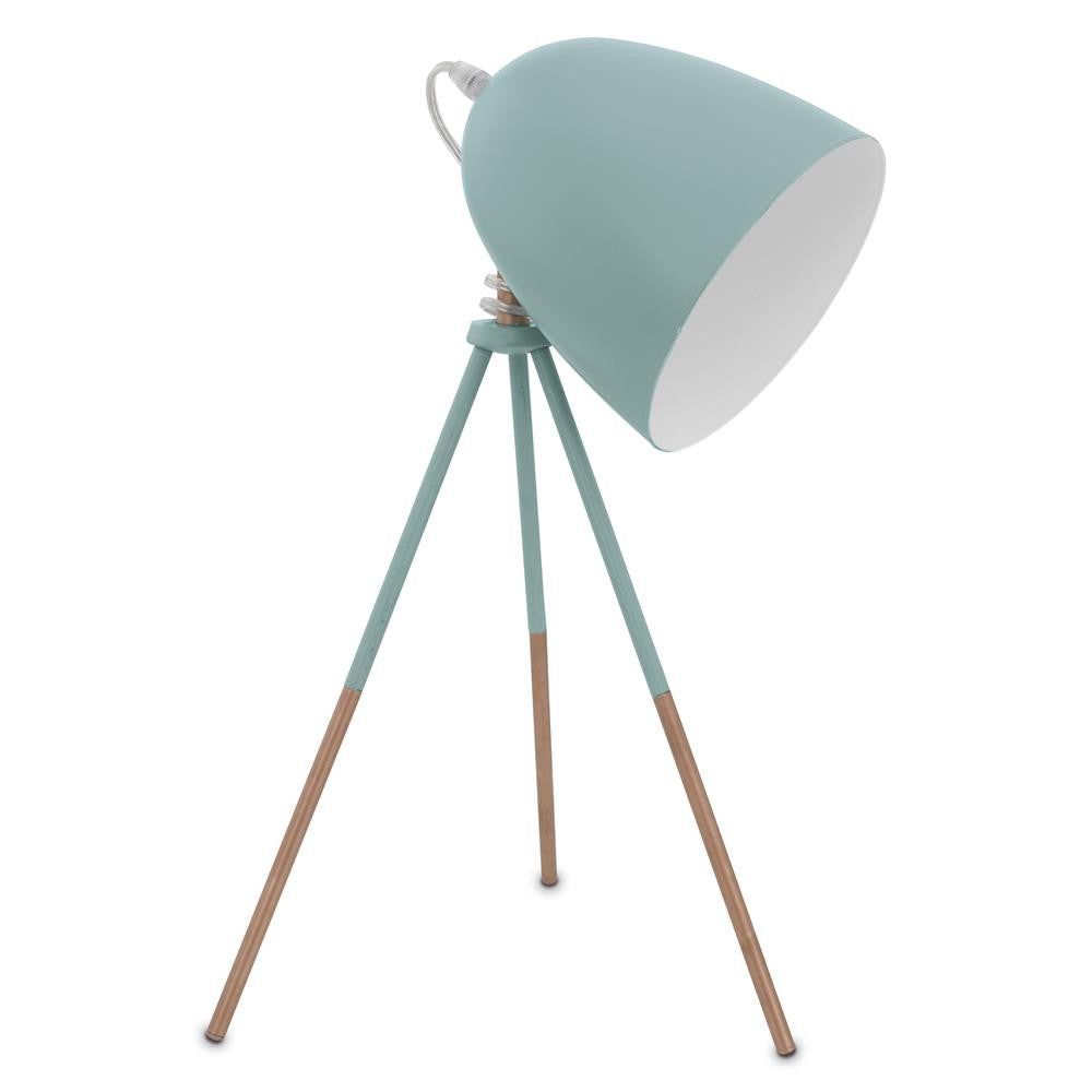 Eglo 49337 Vintage Mint Green Domed Shade Tripod Table Lamp