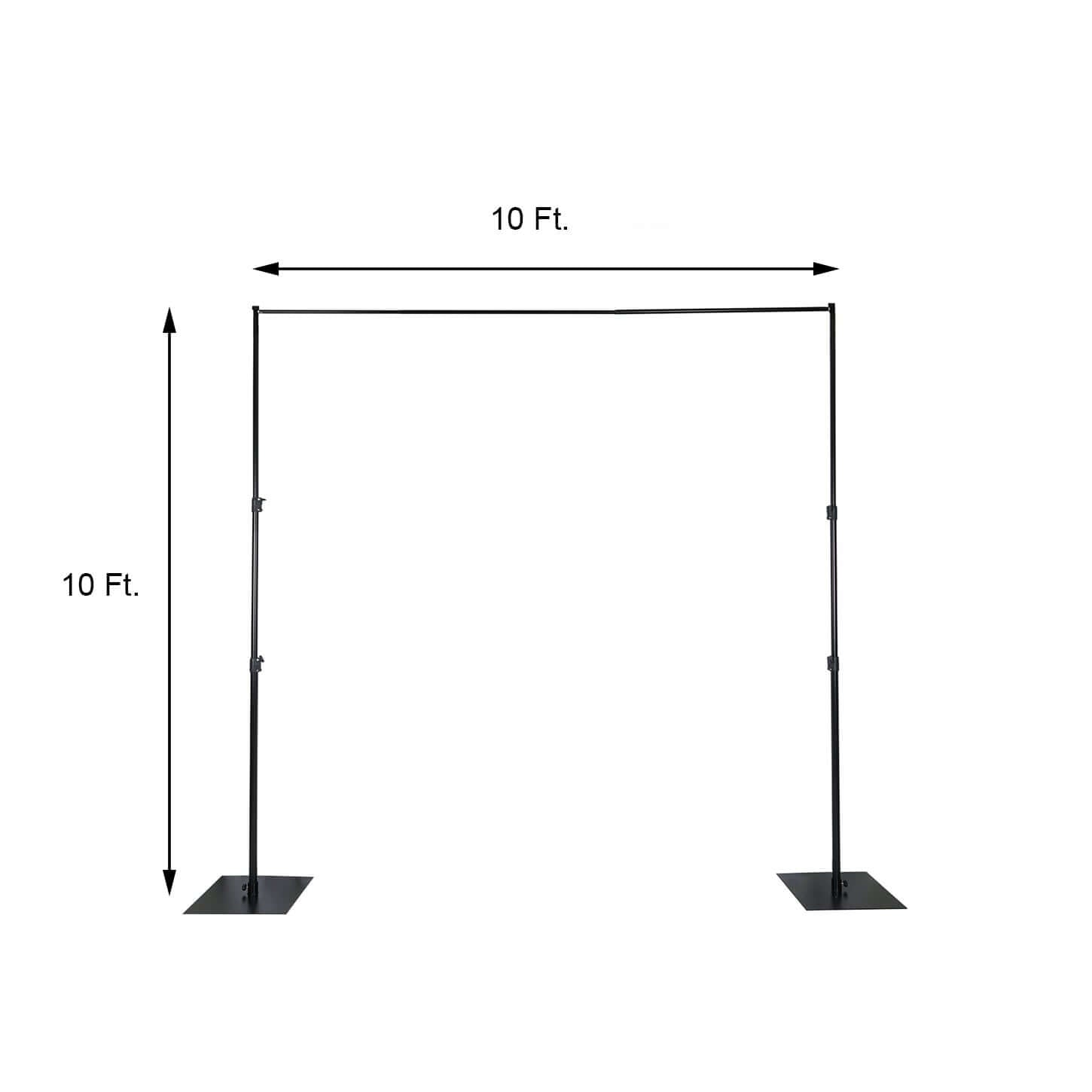 Metal DIY Adjustable Heavy Duty Pipe and Drape Stand Set, Backdrop Kit With Steel Base 10ft