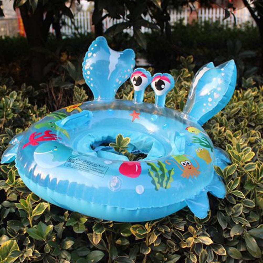 Baby Children Inflatable Swimming Pool Little Crab Toddler Safety Aid Float Seat Ring (blue)