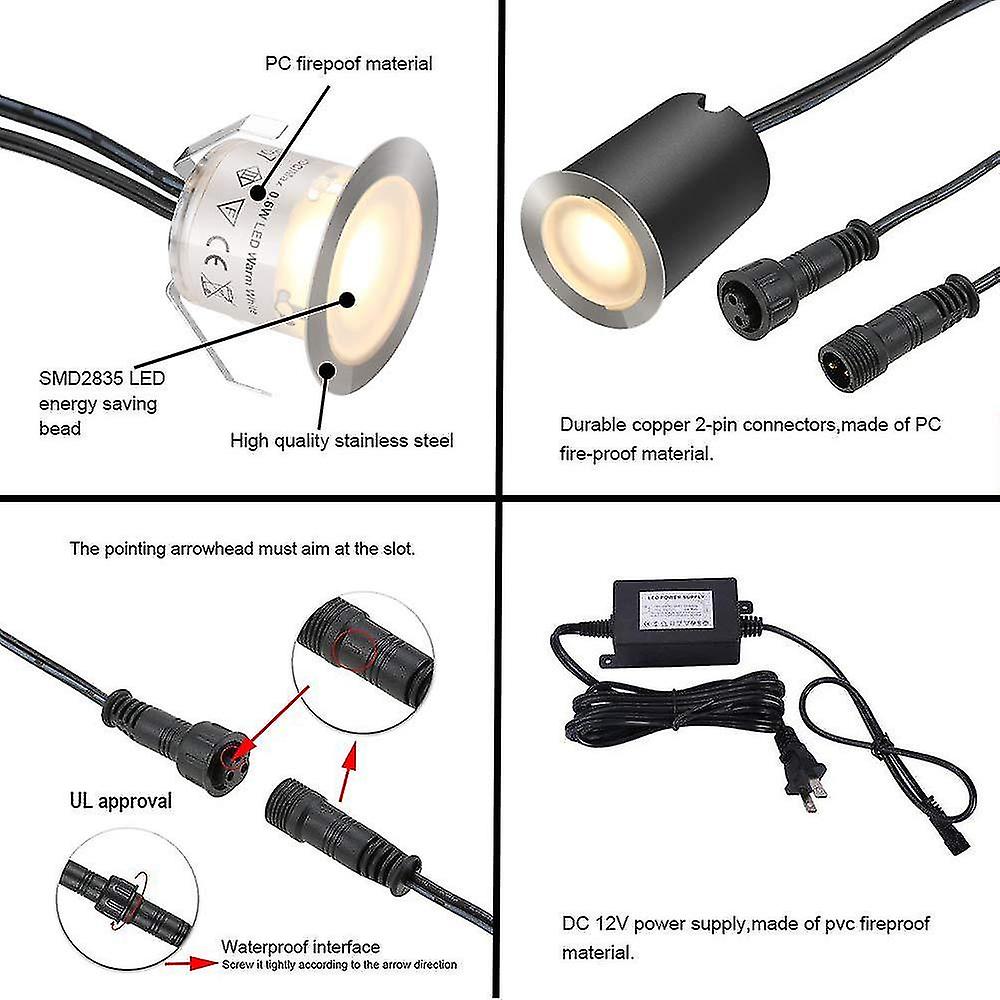 Set Of 16 Recessed Led Spotlights - 12 V - Ip67 Waterproofing - 0.6 W - Diameter: 32 Mm - For Indoor