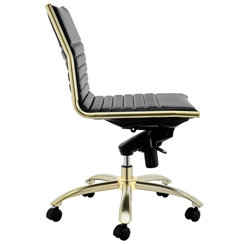 Executive Black and Gold Low Back No Arm Office Chair   26.38\