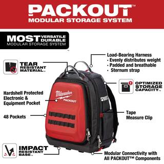 MW 15 in. PACKOUT Backpack with FASTBACK Folding Utility Knife and 50-Pack General Purpose Utility Blade Set 48-22-8301-48-22-1504