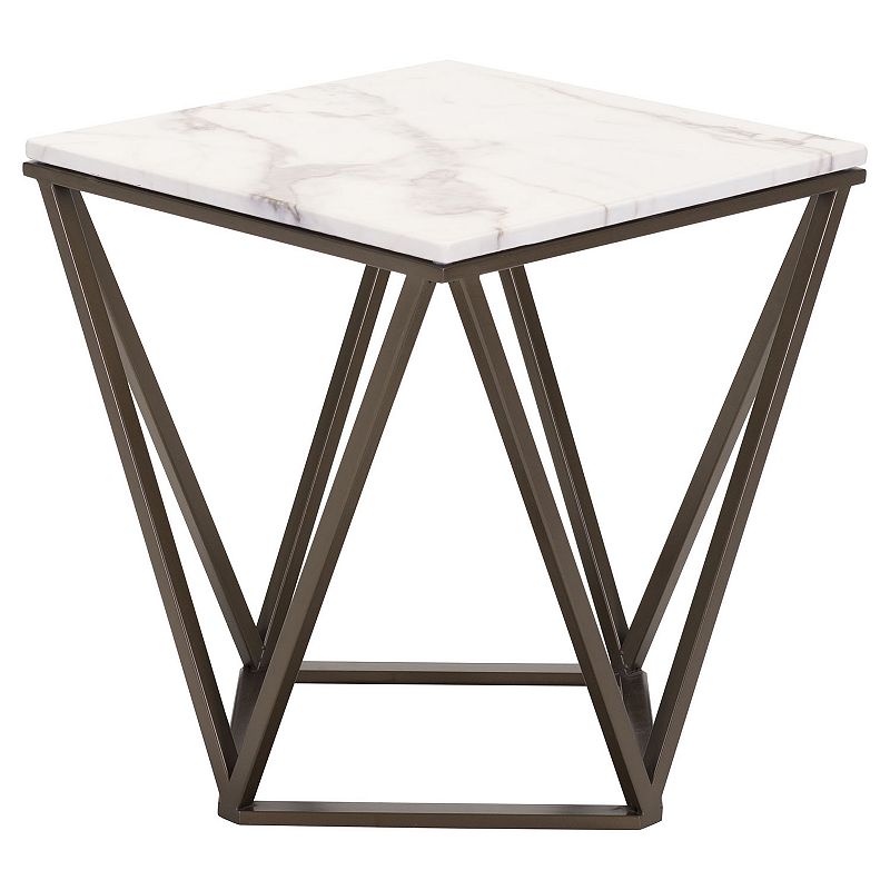 Zuo Modern Tintern Geometric Faux Marble End Table