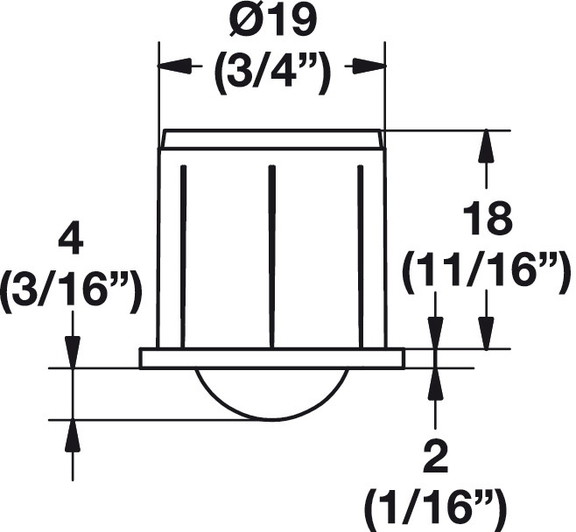 Hafele 661.03.008 Rolling Star Caster  Rigid  with...