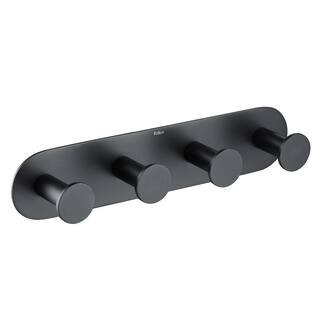 KRAUS Elie Bathroom Robe and Towel Hook Rack with 4-Hooks in Matte Black KEA-18804MB