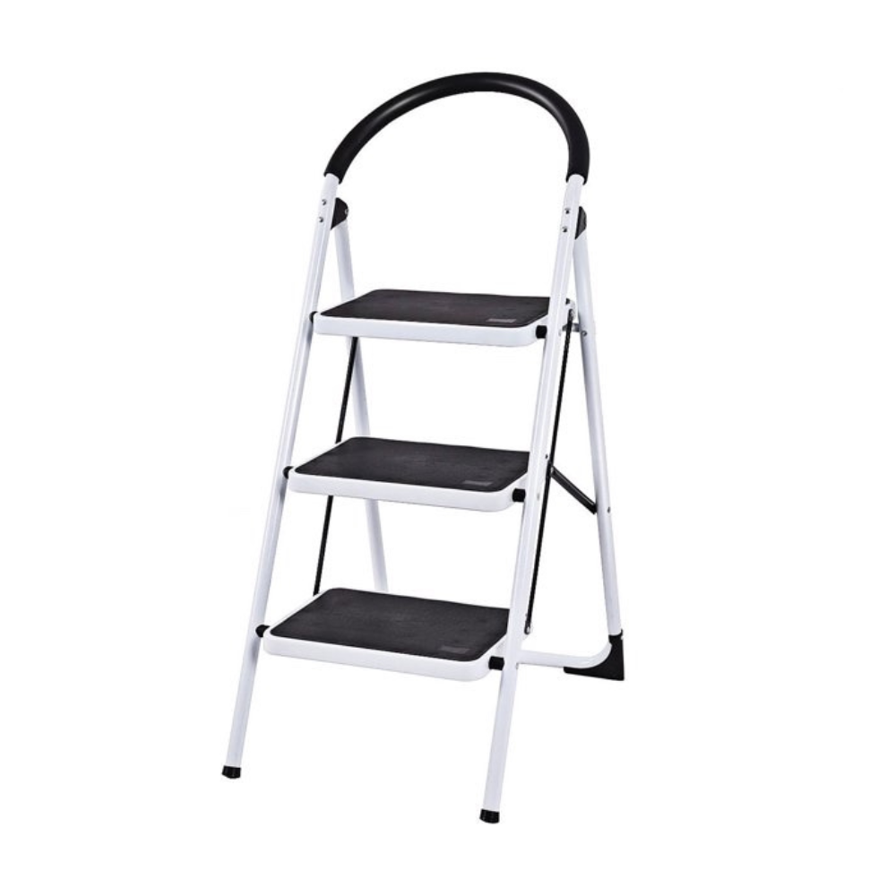 Sugift 3 Step Ladder Folding Stool Heavy Duty 330Lbs Capacity Industrial Lightweight