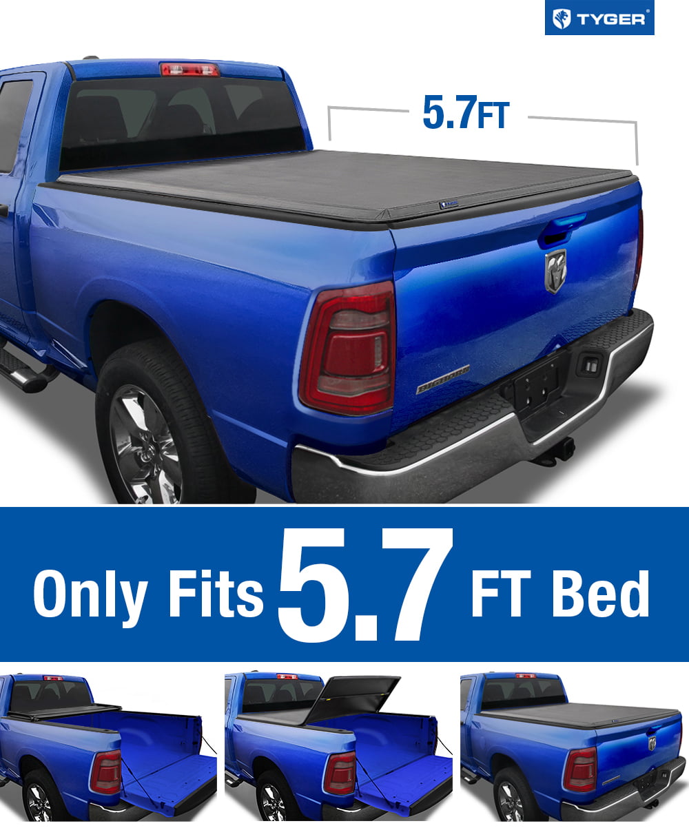 Tyger Auto T3 Soft Tri-fold Truck Bed Tonneau Cover Compatible with 2019-2023 Ram 1500 New Body Style | 5'7