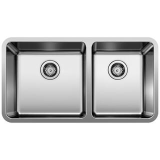 Blanco FORMERA Undermount Stainless Steel 33 in. 6040 Double Bowl Kitchen Sink 442769