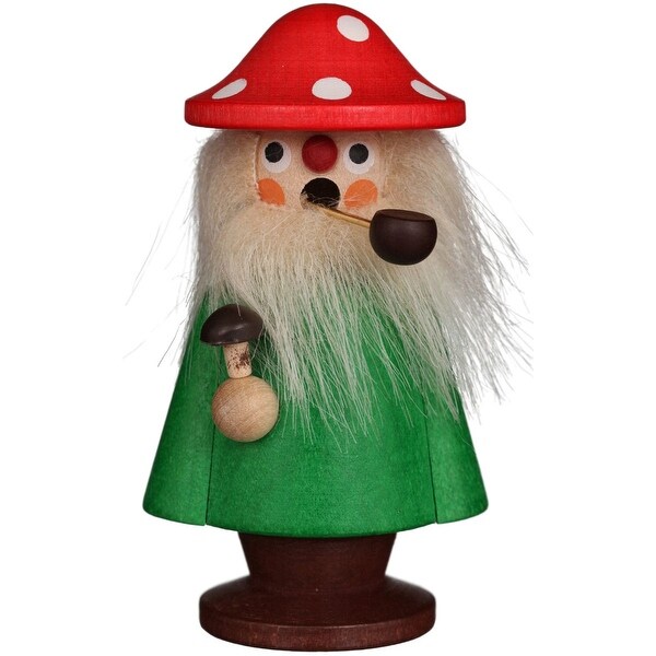 3.75 Green and Red Christmas Mushroom Man Incense Burner