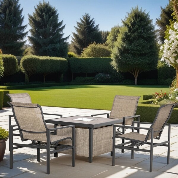 5 Piece Patio Dining Set with Builtin Ice Bucket Insert