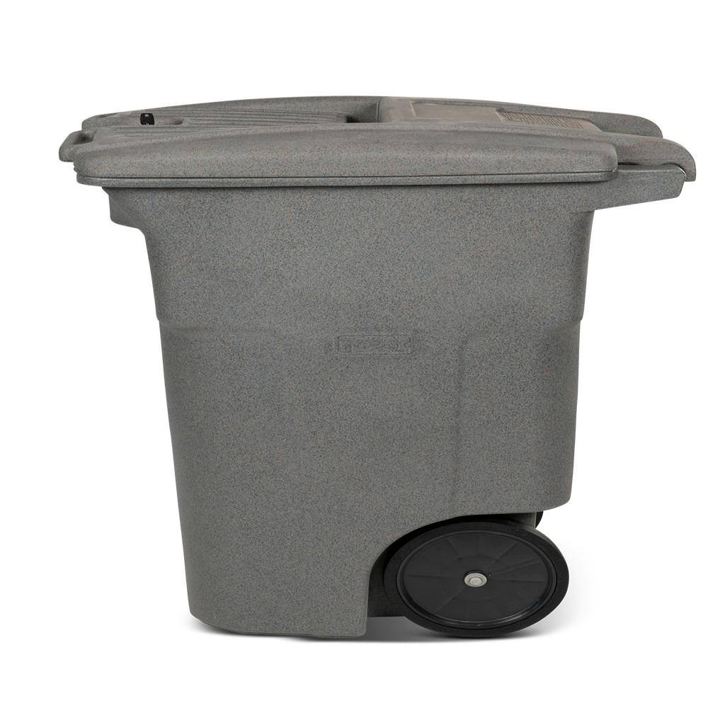 Toter 64 Gal. Graystone Document Trash Can with Wheels and Lid Lock CDA64-01GST